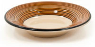 Horizon terra cotta and black rimmed soup bowl made in the USA - Your Western Decor