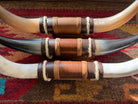 Steer horn / small longhorn wall mounts with leather accents 