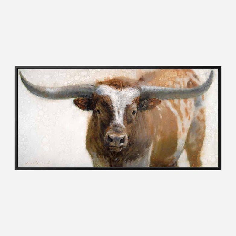Horns Up Canvas Longhorn Art by David Frederick Riley - Your Western Decor