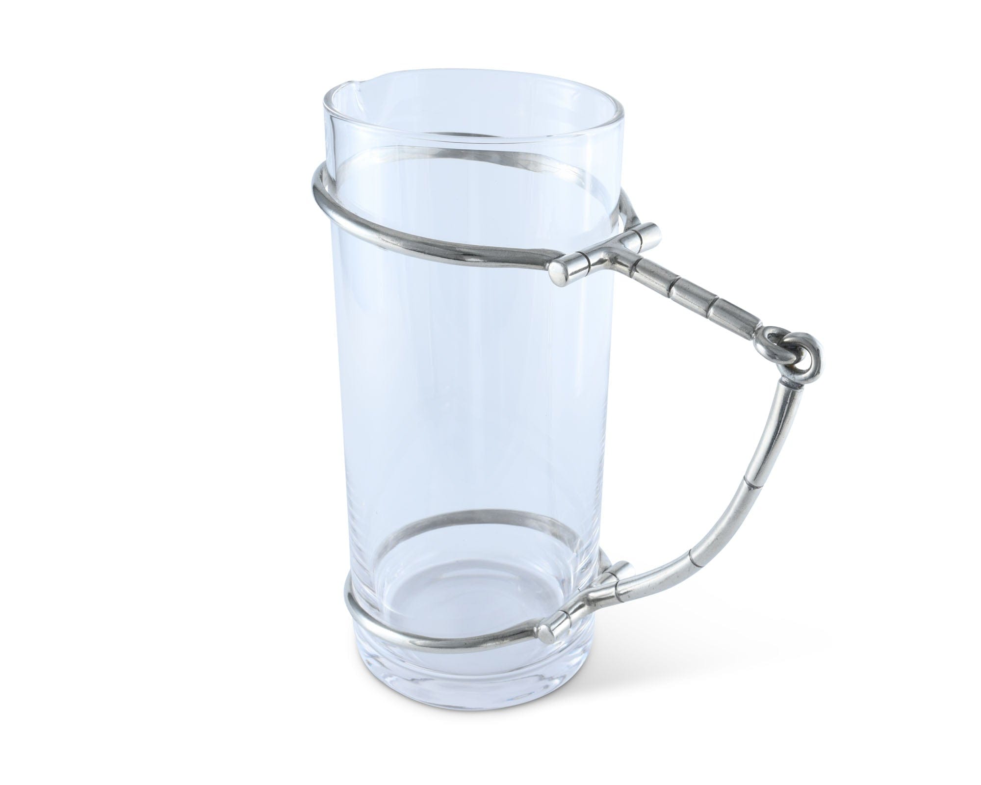 Horse Bit Glass Pitcher - Equestrian theme drink ware - Snaffle bit Handle - pewter handle - glass pitcher - Your Western Decor