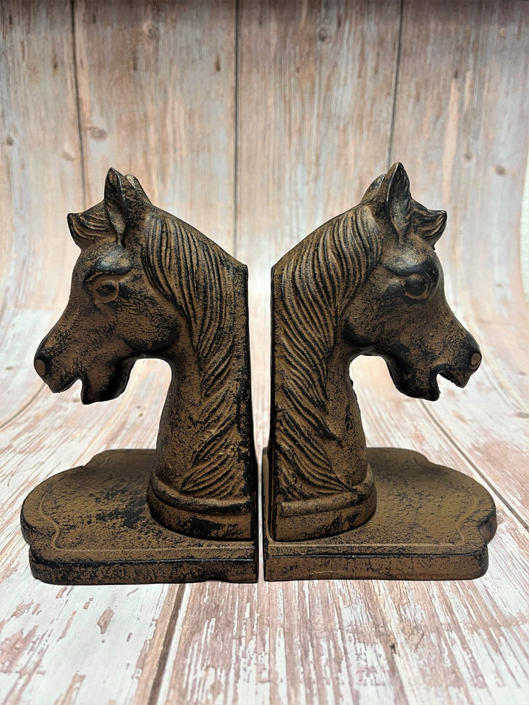 Horse Head Cast Iron Bookends Bookends Your Western Decor, LLC