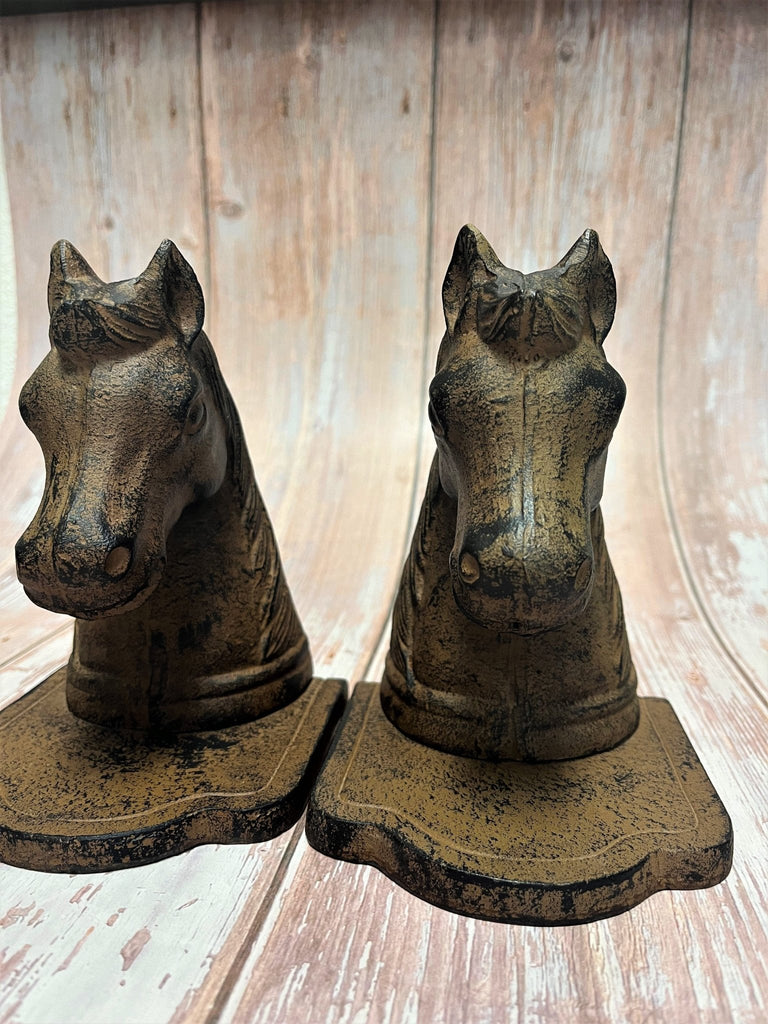 Horse Head Cast Iron Bookends Bookends Your Western Decor, LLC