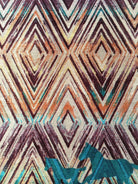 horses on the run area rug with turquoise horses - Multi color rug detail - Your Western Decor