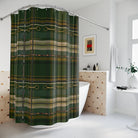 Green plaid and snaffle bit shower curtain - Your Western Decor
