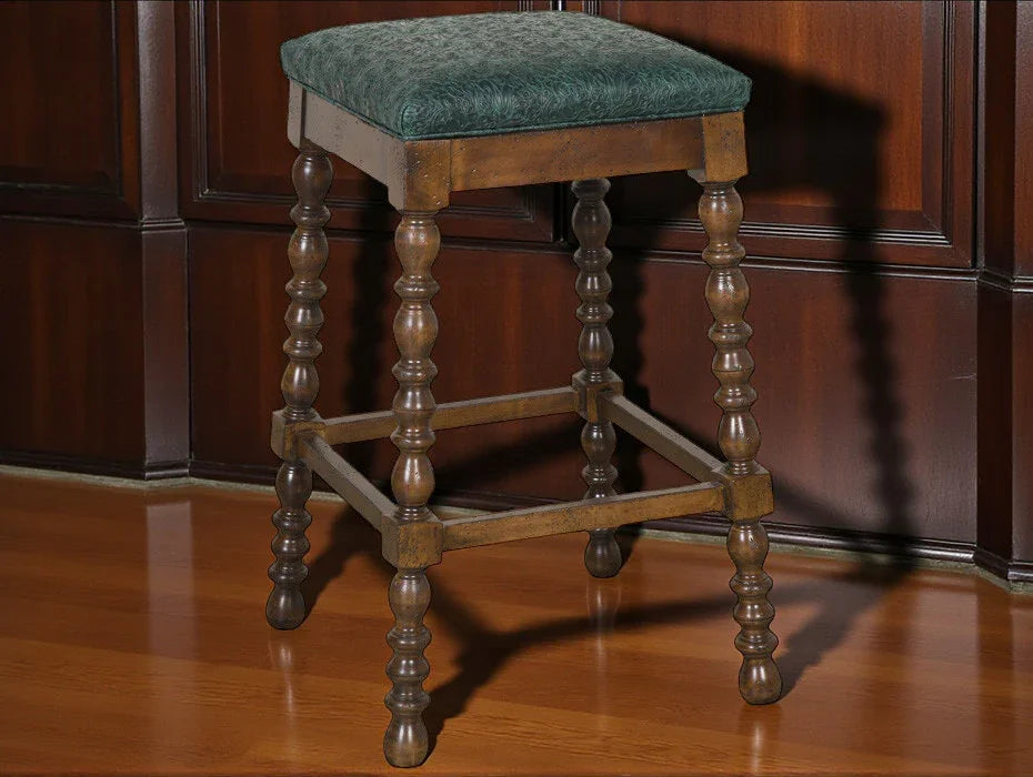 Hunter embossed leather barstool made in the USA - Your Western Decor