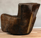 Hurley Boot StitchWestern Leather Swivel Chair with Brindle Cowhide Back and Sides - Your Western Decor