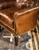 American Made Hutton Brown Leather Accent Chair - Your Western Decor