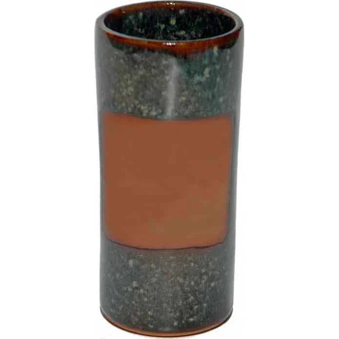 personalized ceramic tumbler with custom glaze options in rustic western stoneware style