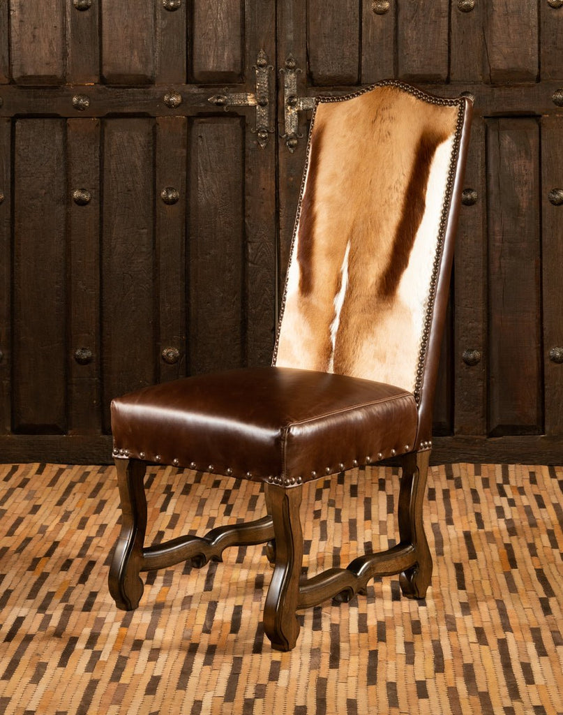 Impala & Leather Side Chair - Dining Chairs made in the USA - Your Western Decor