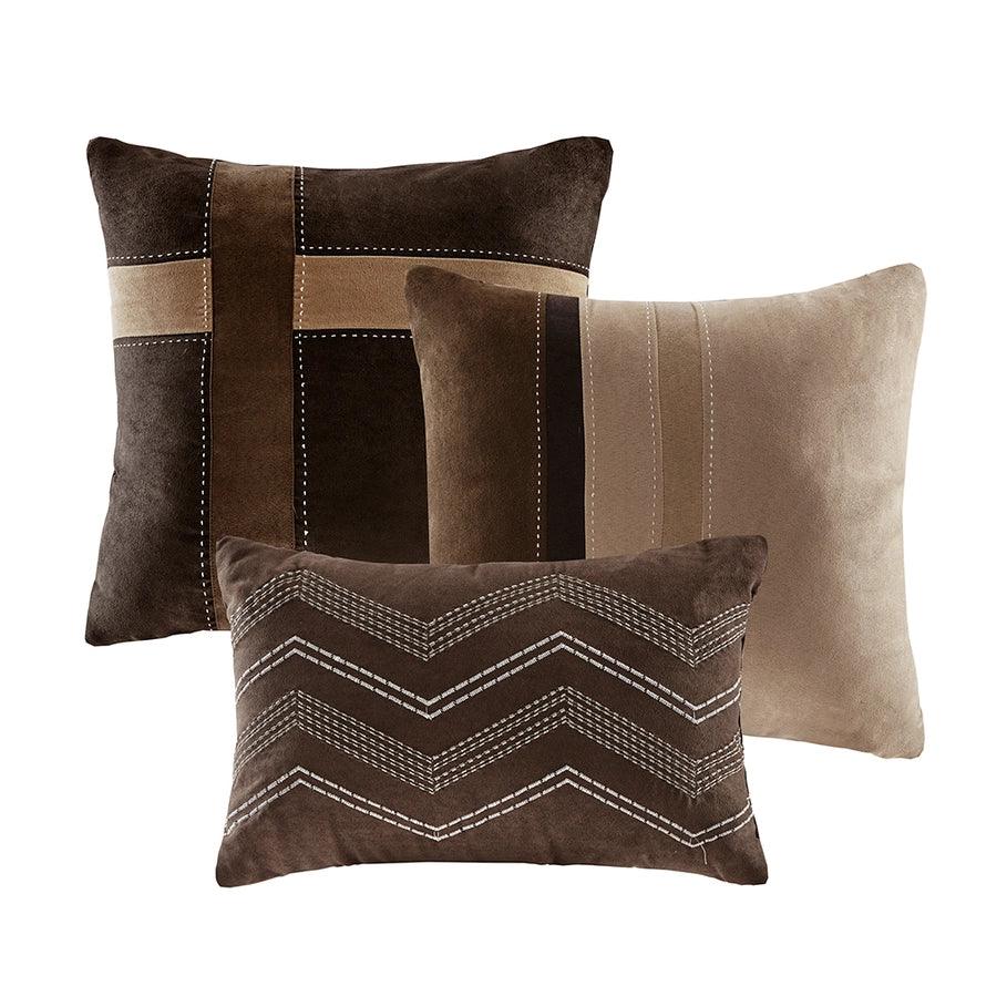 3 included accent pillows in brown hues - Your Western Decor