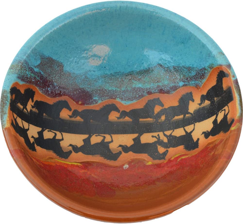 Indian Summer Horses Salad Bowl handcrafted in the USA - Your Western Decor