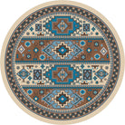 Indigo & Turquoise Round Area Rug made in the USA - Your Western Decor