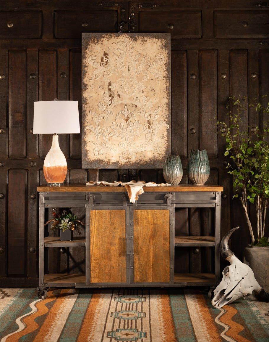 Rustic Industrial Console Trolly - Your Western Decor