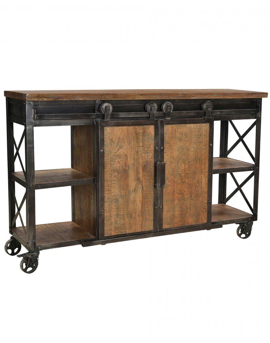 Rustic Industrial Console Trolly - Your Western Decor