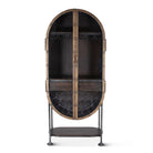 Tall Oval Industrial Bar Cabinet - Your Western Decor