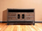 industrial entertainment center for Western ranch living room