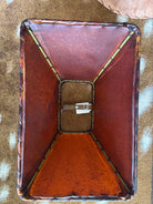 Inside rectangle amber rawhide lamp shade
