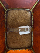 Inside view of rectangle amber rawhide lamp shade