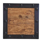 Ironbound rustic timber end table top detail 