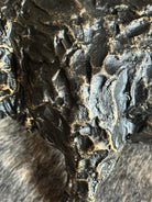 Close up detail of bronze on western buffalo decor cast iron bison sculpture