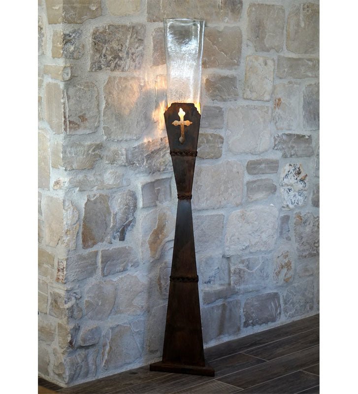 Iron Cross & Glass Floor Lamp with clear glass - Your Western Decor