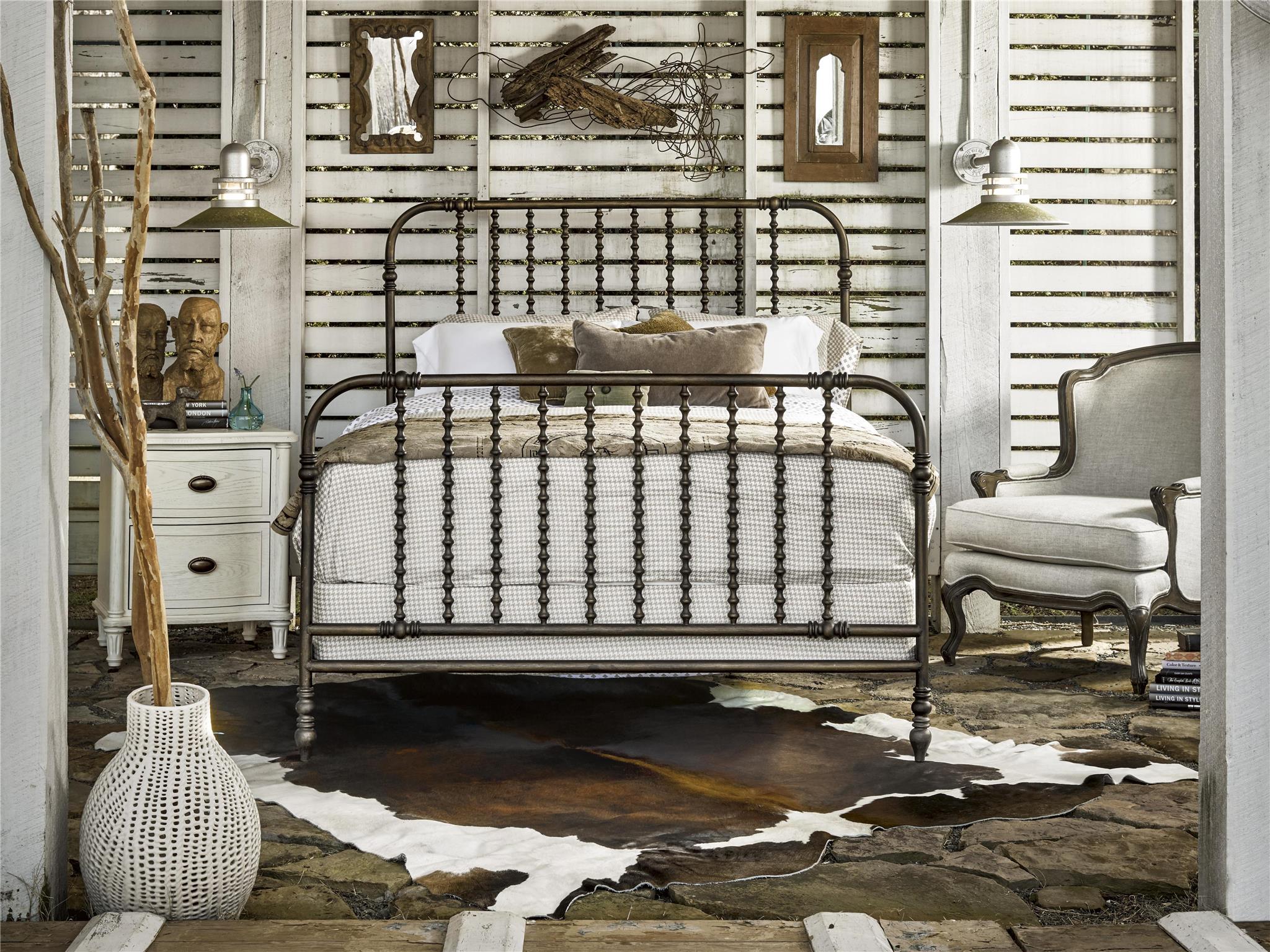 Iron farmhouse style king size bed - Your Western Decor