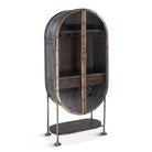 Tall Oval Industrial Bar Cabinet - Your Western Decor