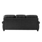 Iron Ranch Black Leather Sofa back View 