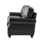 Iron Ranch Black Leather Sofa Side view