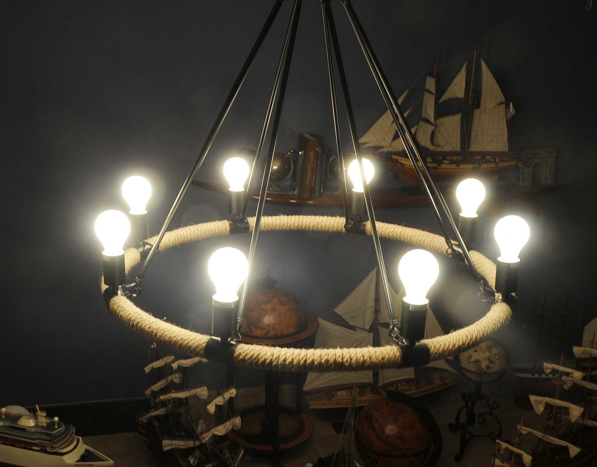 Iron & Rope Chandelier - Your Western Decor