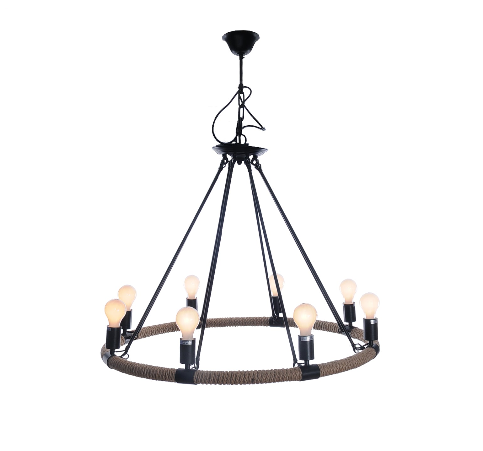 Iron & Rope Chandelier - Your Western Decor