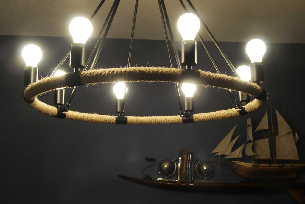 Iron & Rope Chandelier - Your Western Decor