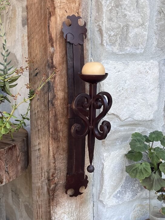 Rustic Iron Scroll Candle Sconce handmade in Mexico - Your Western Decor
