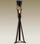 Iron Steeple Floor Lamp with Triangle Titan Black Paint Glass Shade - handmade in Mexico - Your Western Decord