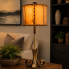 Handmade iron lamp and rawhide lamp shade 
