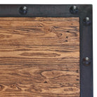 Detail of Ironbound Timber Coffee Table top and iron corner