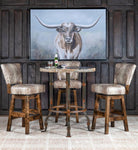 Ivory croc tooled leather swivel bar stools without arms - Your Western Decor