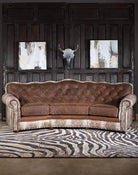 Ivory Croc Curved Leather Sofa - Your Western Decor