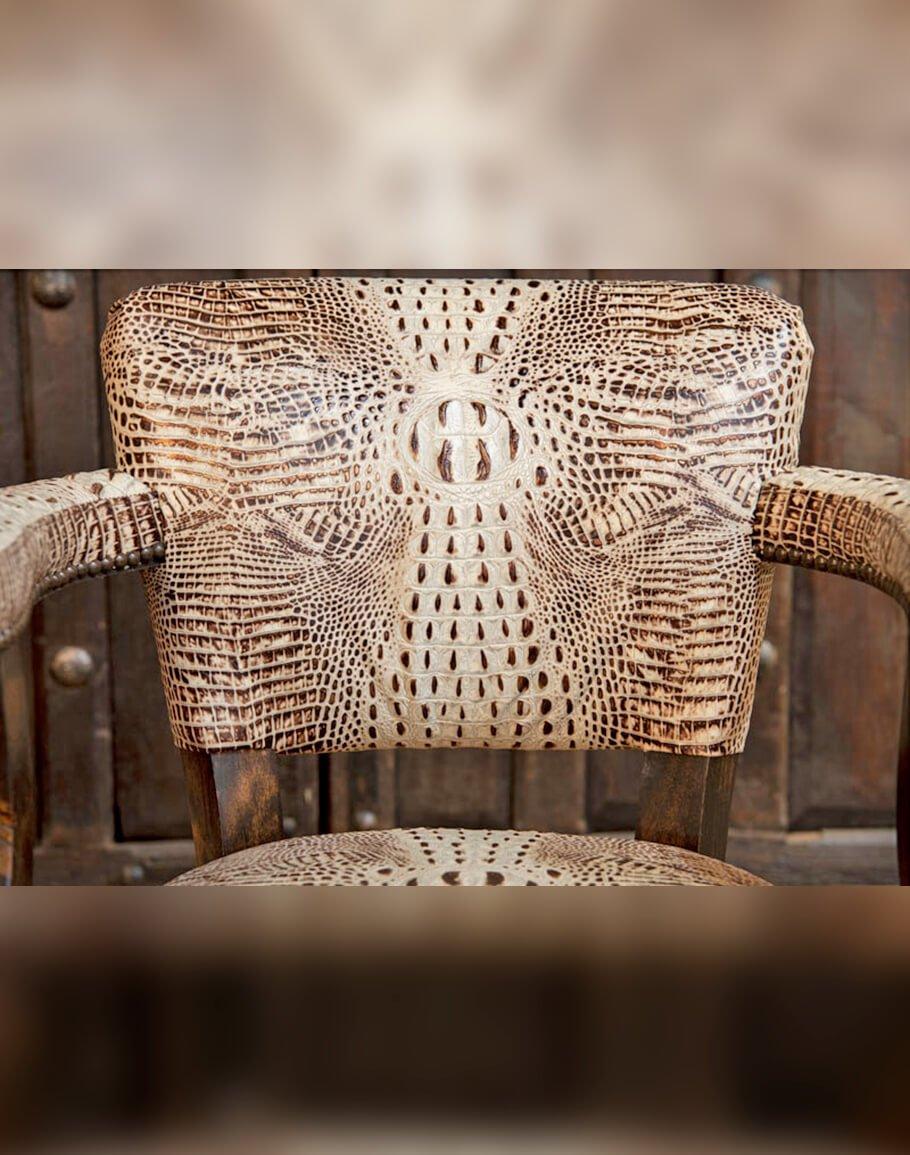 Ivory Croc Dining Chair seat in-back - Game chairs made in the USA - Your Western Decor