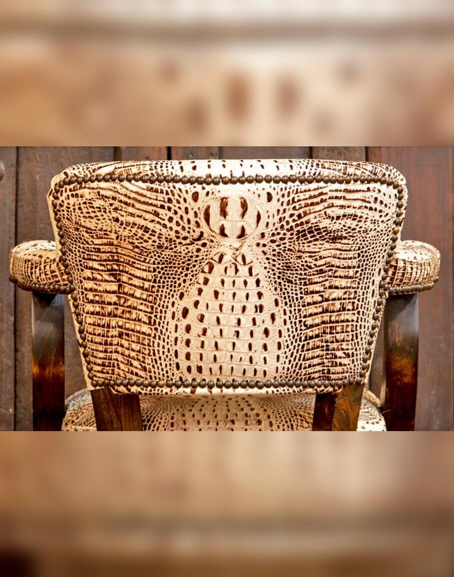 Ivory Croc Dining Chair seat back - Dining chairs made in the USA - Your Western Decor