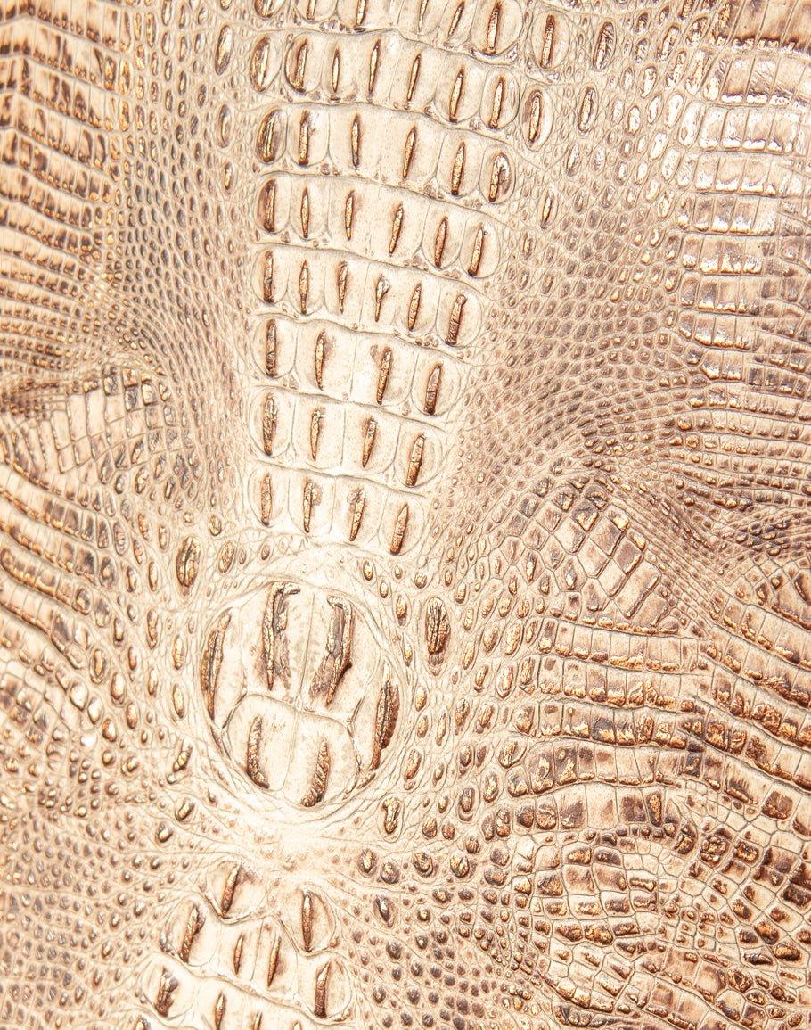 Office chair crocodile embossed leather detail - Your Western Decor