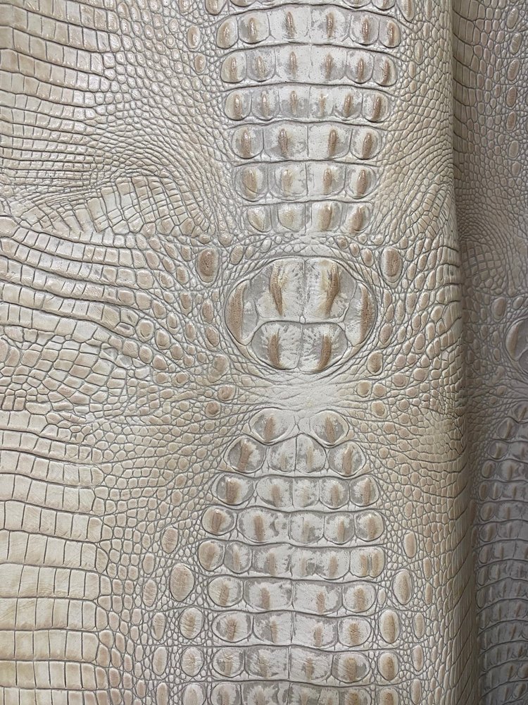 Croc embossed ivory leather for upholstery - Your Western Decor