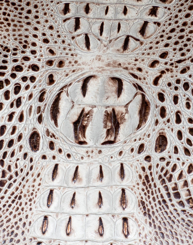 Ivory Croc Embossed Leather Swatch - Your Western Decor