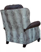 American made Ivory Croc Leather Recliner - Your Western Decor