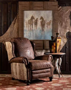 American made Ivory Croc Leather Recliner - Your Western Decor