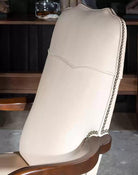 American made Elegant Ivory Leather Desk Chair - Your Western Decor