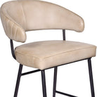 genuine ivory leather counter stool with bucket seat design