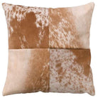 Decorative pillow with brown and beige patchwork pattern handmade in Idaho - Your Western Decor