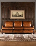 American made Jeremiah Leather & Cowhide Western Couch - Your Western Decor