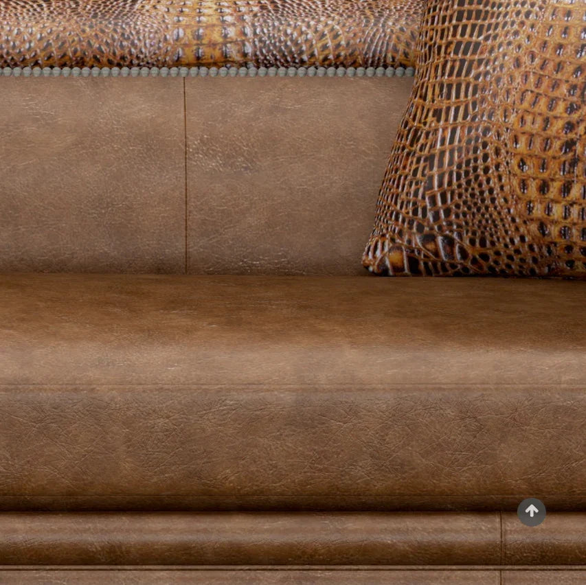 Jeremiah Croc and smooth leather American made sofa - Your Western Decor